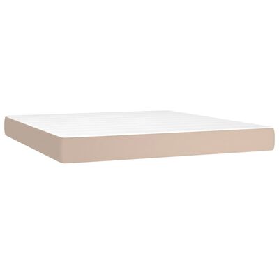 vidaXL Boxspringbett mit Matratze & LED Cappuccino-Braun 180x200cm