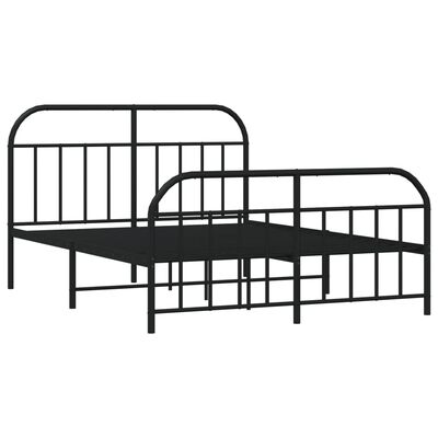 vidaXL Metallbett ohne Matratze mit Fußteil Schwarz 160x200 cm