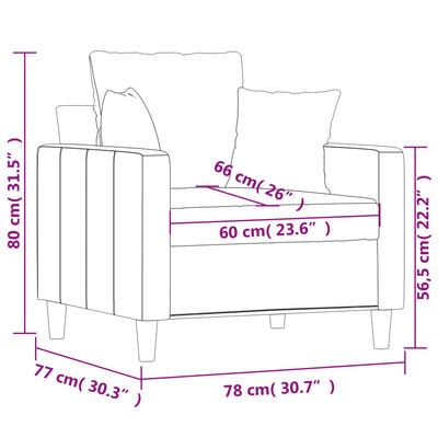 vidaXL Sessel Gelb 60 cm Samt