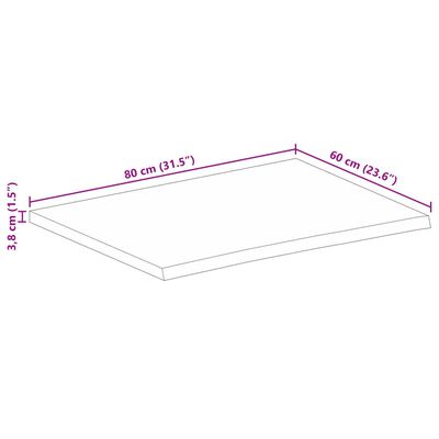 vidaXL Tischplatte mit Baumkante 80x60x3,8 cm Massivholz Mango