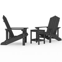 vidaXL Adirondack-Gartenstühle mit Tisch HDPE Anthrazit