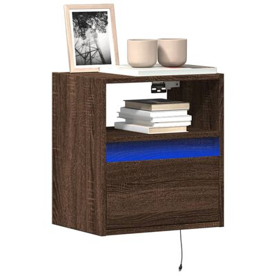 vidaXL TV-Wandschrank mit LED-Beleuchtung Eichen-Optik 41x31x45 cm