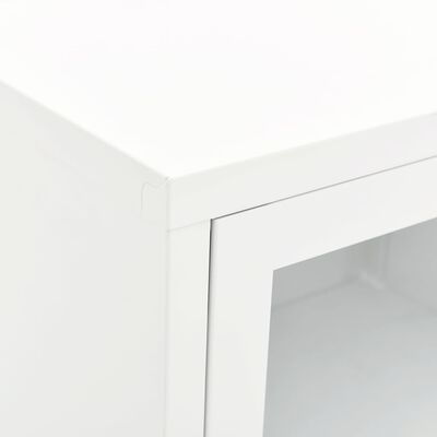 vidaXL TV-Schrank Weiß 90x30x44 cm Stahl und Glas