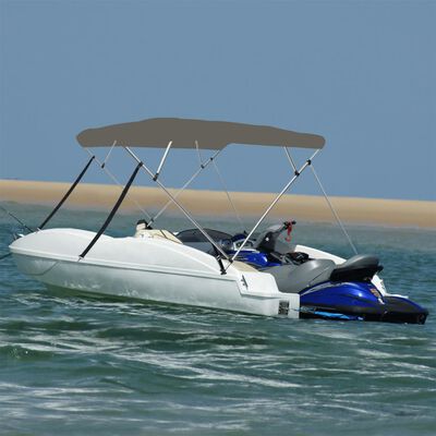 vidaXL 4-Bow Bimini-Top Grau 243x180x137 cm