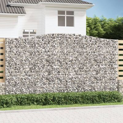 vidaXL Gabionen mit Hochbogen 6 Stk. 400x50x220/240cm Verzinktes Eisen