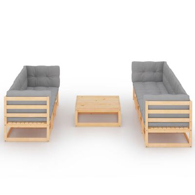 vidaXL 8-tlg. Garten-Lounge-Set mit Kissen Kiefer Massivholz