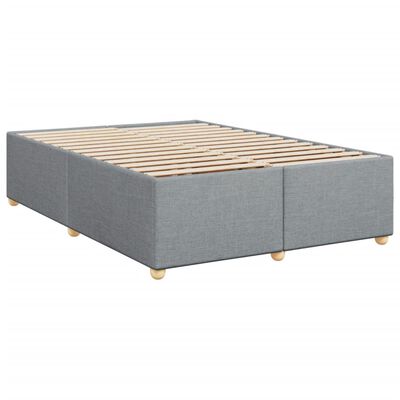 vidaXL Boxspringbett mit Matratze Hellgrau 140x200 cm Stoff