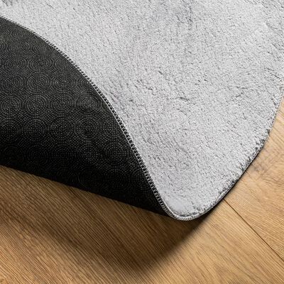 vidaXL Teppich HUARTE Kurzflor Weich und Waschbar Grau Ø 200 cm