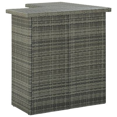 vidaXL 8-tlg. Gartenbar-Set mit Kissen Poly Rattan Grau