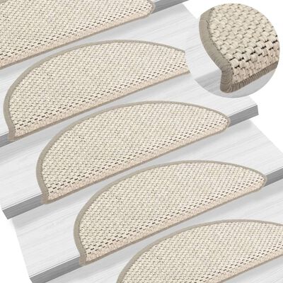 vidaXL Treppenmatten Selbstklebend Sisal-Look 15 Stk. 56x17x3 Platina