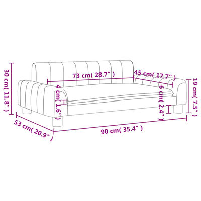 vidaXL Kindersofa Schwarz 90x53x30 cm Stoff