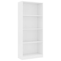 vidaXL Bücherregal 4 Fächer Weiß 60x24x142 cm Holzwerkstoff