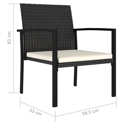 vidaXL Garten-Essstühle 4 Stk. Poly Rattan Schwarz