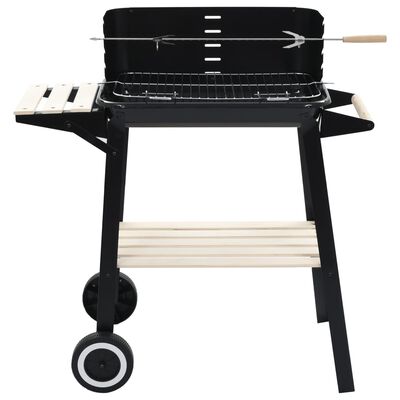 vidaXL Holzkohlegrill Standgrill mit Rädern