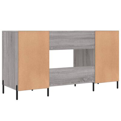 vidaXL Schreibtisch Grau Sonoma 140x50x75 cm Holzwerkstoff