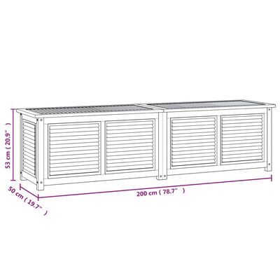 vidaXL Gartenbox mit Beutel 200x50x53 cm Massivholz Teak