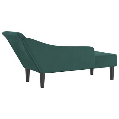 vidaXL Chaiselongue mit Kissen Dunkelgrün Samt