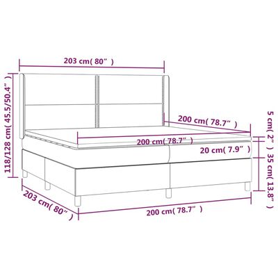 vidaXL Boxspringbett mit Matratze Rosa 200x200 cm Samt