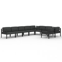 vidaXL 9-tlg. Garten-Lounge-Set mit Kissen Aluminium Anthrazit