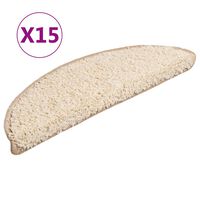 vidaXL Treppenmatten 15 Stk. Creme 56x17x3 cm