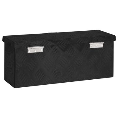 vidaXL Aufbewahrungsbox Schwarz 50x15x20,5 cm Aluminium