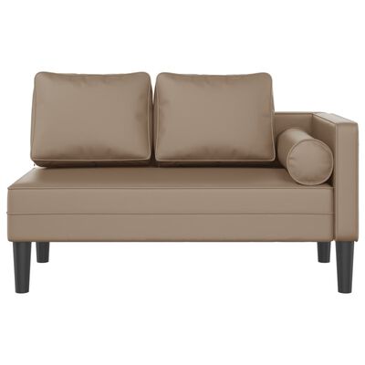 vidaXL Chaiselongue mit Kissen Cappuccino Kunstleder