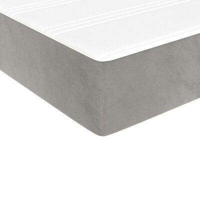 vidaXL Boxspringbett mit Matratze Hellgrau 100x200 cm Samt