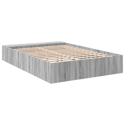 vidaXL Bettgestell Grau Sonoma 140x190 cm Holzwerkstoff