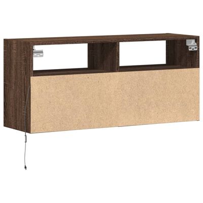 vidaXL TV-Wandschrank LED-Beleuchtung Braun Eichen-Optik 100x31x45 cm