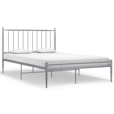 vidaXL Bett Grau Metall 120x200 cm