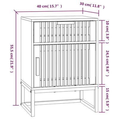 vidaXL Nachttische 2 Stk. 40x30x55,5 cm Holzwerkstoff & Eisen