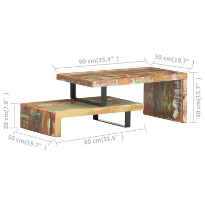 vidaXL 2-tlg. Couchtisch-Set Recyceltes Massivholz