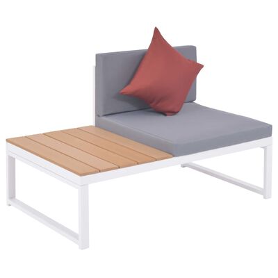 vidaXL 5-tlg. Garten-Lounge-Set mit Auflagen Aluminium und WPC