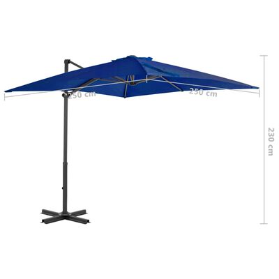 vidaXL Ampelschirm mit Aluminium-Mast 250x250 cm Azurblau