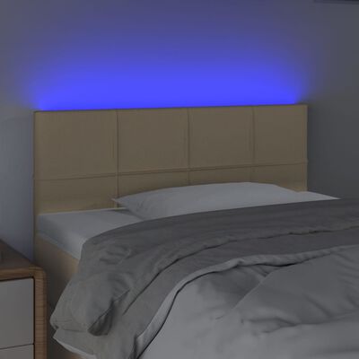 vidaXL LED Kopfteil Creme 80x5x78/88 cm Stoff