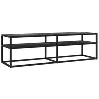 vidaXL TV-Schrank Schwarz Marmor-Optik 140x40x40,5 cm Hartglas