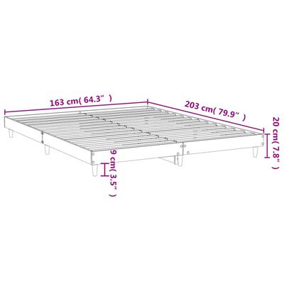 vidaXL Bettgestell Schwarz 160x200 cm Holzwerkstoff