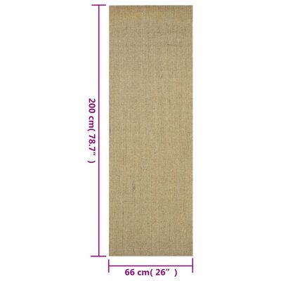 vidaXL Teppich Natur Sisal 66x200 cm Grün