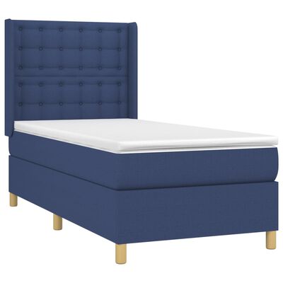 vidaXL Boxspringbett mit Matratze Blau 80x200 cm Stoff