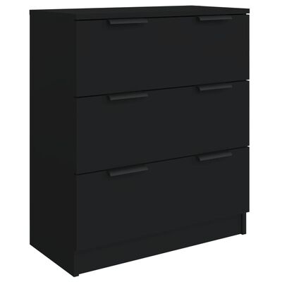 vidaXL 3-tlg. Sideboard Schwarz Holzwerkstoff