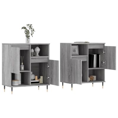 vidaXL Sideboards 2 Stk. Grau Sonoma Holzwerkstoff