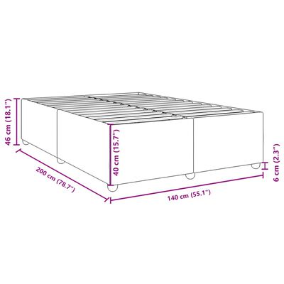 vidaXL Bettgestell ohne Matratze Dunkelgrau 140x200 cm Stoff