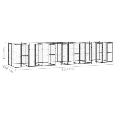 vidaXL Outdoor-Hundezwinger Stahl 19,36 m²