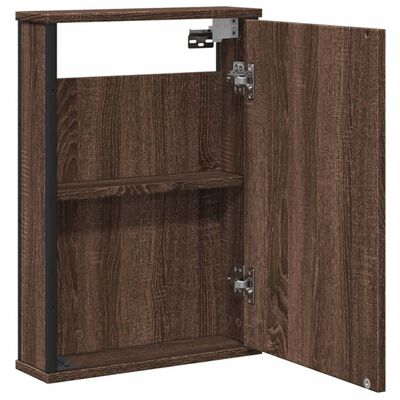 vidaXL Bad-Spiegelschrank Braun Eiche-Optik 42x12x60cm Holzwerkstoff