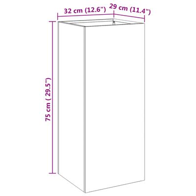 vidaXL Pflanzkübel Silbern 32x29x75 cm Edelstahl