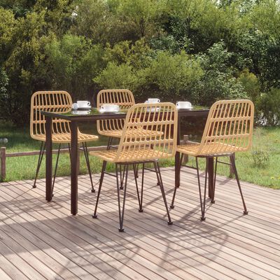 vidaXL 5-tlg. Garten-Essgruppe Poly Rattan