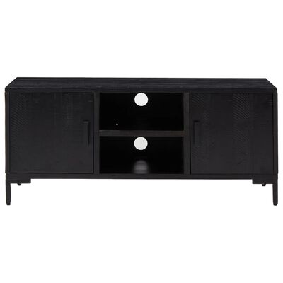 vidaXL TV-Schrank Schwarz 110x35x48 cm Massivholz Kiefer