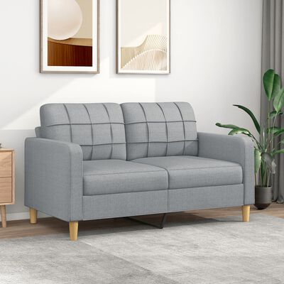 vidaXL B-Ware 2-Sitzer-Sofa Hellgrau 140 cm Stoff