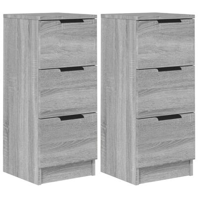 vidaXL Sideboards 2 Stk. Grau Sonoma 30x30x70 cm Holzwerkstoff