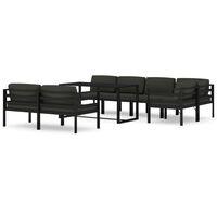 vidaXL 8-tlg. Garten-Lounge-Set mit Kissen Aluminium Anthrazit